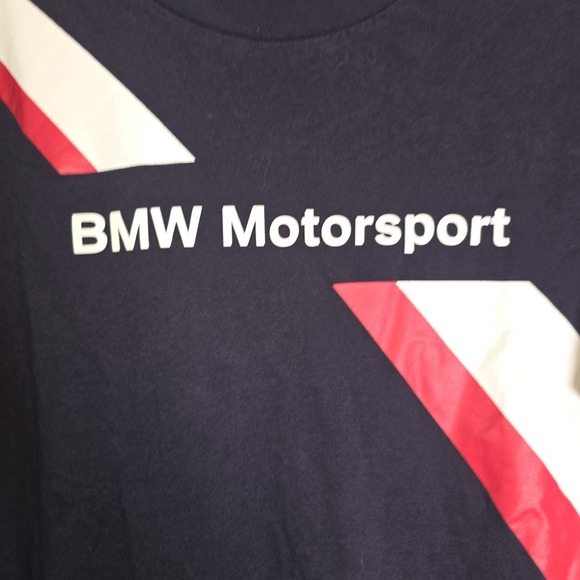 Puma BMW Motorsport Racing T Shirt 2 stripe Mens Medium Logo - Picture 2 of 12